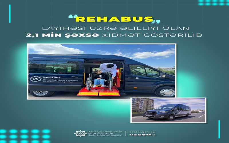 “Rehabus” layihəsi üzrə əlilliyi olan 2,1 min şəxsə xidmət göstərilib