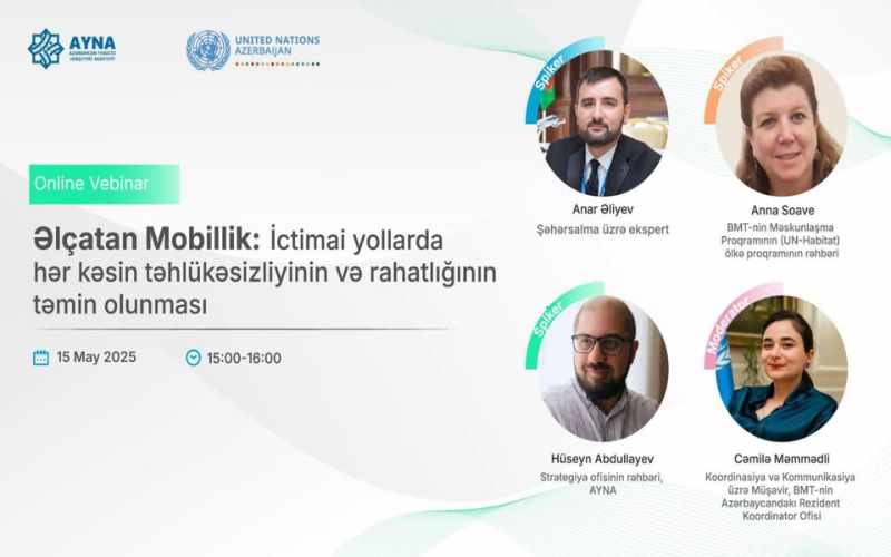 Əlçatan mobillik və yol təhlükəsizliyi müzakirəyə çıxarılır: Vebinar keçirilib