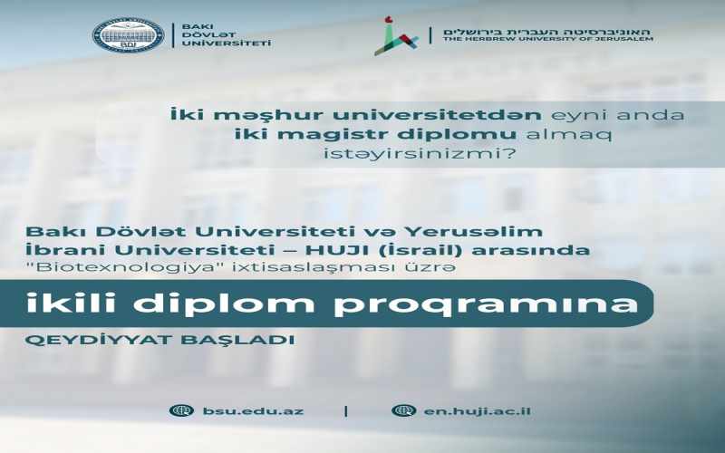 İkili magistr diplomu proqramına qəbul elan olunub