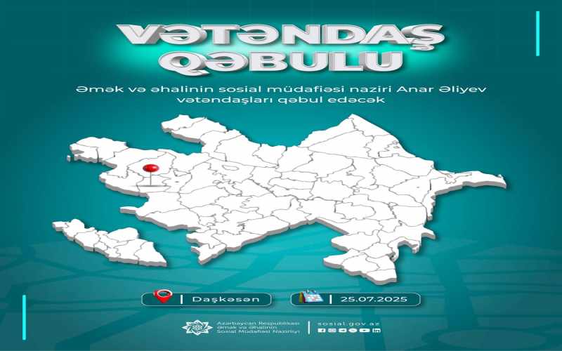 Nazir Anar Əliyev Daşkəsəndə vətəndaşları qəbul edəcək