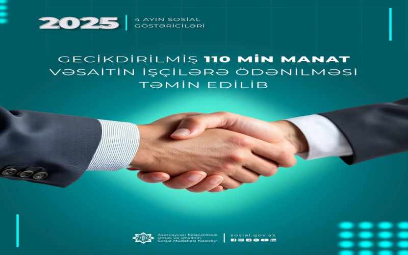 Gecikdirilmiş 110 min manata yaxın vəsaitin işçilərə ödənilməsi təmin edilib