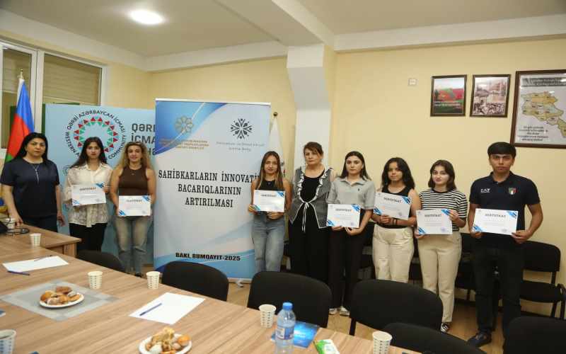 “Sahibkarların innovativ bacarıqlarınının artırılması” layihə çərçivəsində növbəti təlim və kitab təqdimatı keçirilib- FOTOLAR