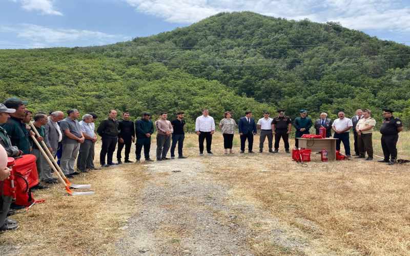 Altıağac Milli Parkında yanğın təhlükəsizliyinə dair təlim keçirilib - FOTO
