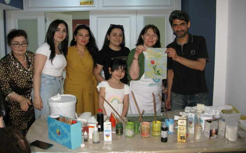 QHT toxuculuq və ebru kurslarında ilk dəsrlərə başladı- FOTOLAR