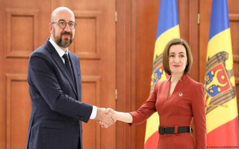 Moldova prezidenti Sandu Kişinyovda Avropa İttifaqı Şurasının sədri Mişel ilə görüşüb - ÖZƏL