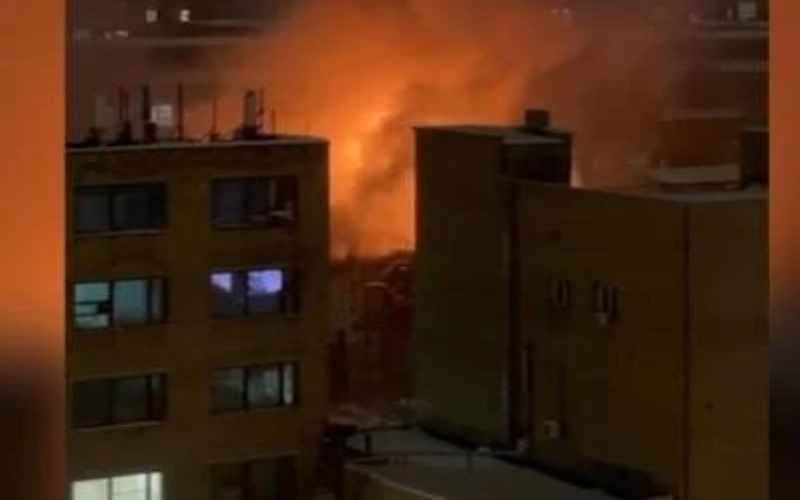  Moskvada Elektrozavodun binası yanıb