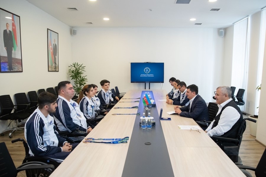Azərbaycan Boccia Federasiyasının prezidenti Boccia Milli Komandasının üzvləri ilə görüşüb - FOTOLAR