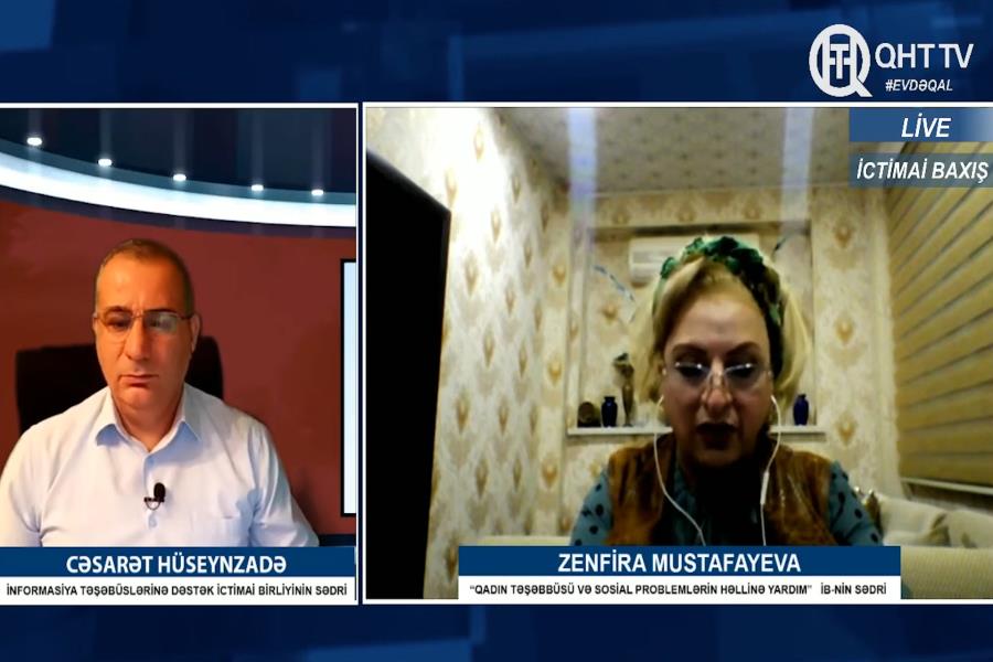 QHT TV-nin "İCTİMAİ BAXIŞ" proqramının canlı yayımı - Zenfira Mustafayeva