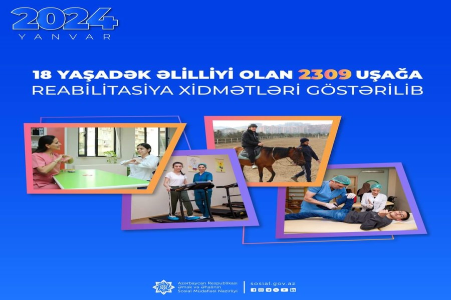 Ötən ay əlilliyi olan 2300-dən çox uşağa reabilitasiya xidmətləri göstərilib