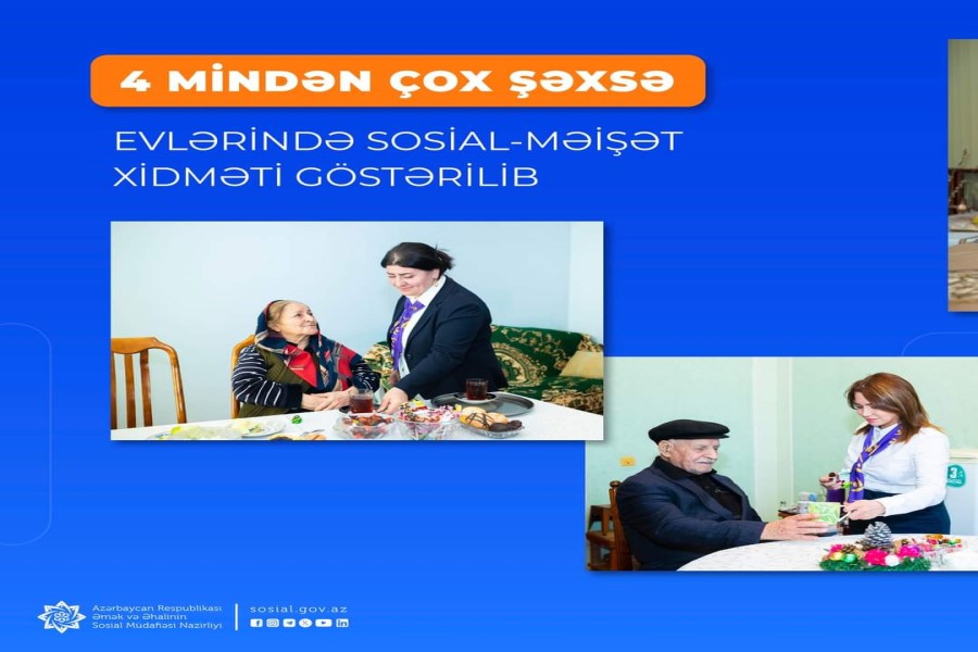Bu il 4 mindən çox şəxsə evlərində sosial-məişət xidməti göstərilib