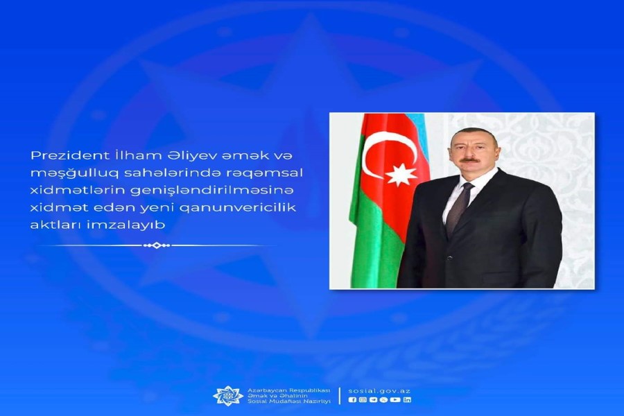 Yeni qanunvericilik aktları əmək və məşğulluq sahələrində e-xidmətlərin genişləndirilməsi üçün normativ-hüquqi bazanın təkmilləşdirilməsinə xidmət edir