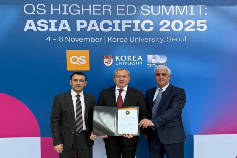 Bakı Dövlət Universitetinə “QS 5 Stars” mükafatı təqdim edilib - FOTOLAR