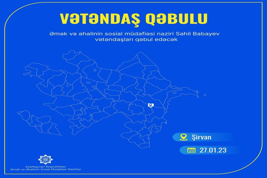 Nazir Sahil Babayev Şirvan şəhərində vətəndaşları qəbul edəcək