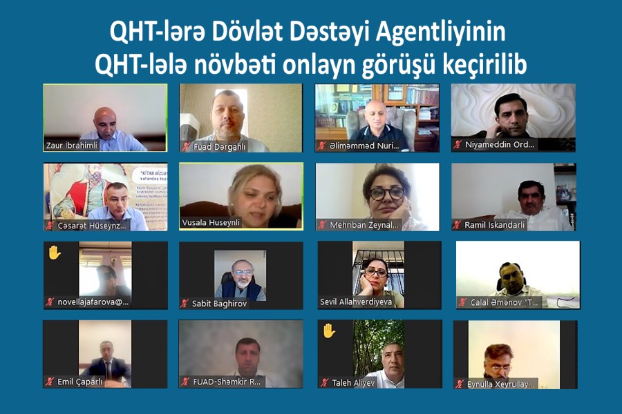 QHT-lərə Dövlət Dəstəyi Agentliyinin QHT-lərlə növbəti onlayn görüşü keçirilib- FOTOLAR