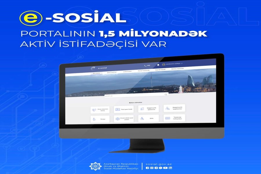 “E-sosial” portalının 1 476 800-dən çox aktiv istifadəçisi var