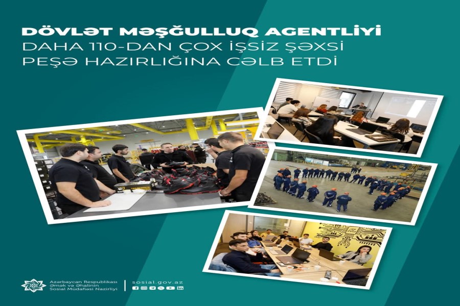 Dövlət Məşğulluq Agentliyi daha 110-dan çox işsiz şəxsi peşə hazırlığına cəlb etdi