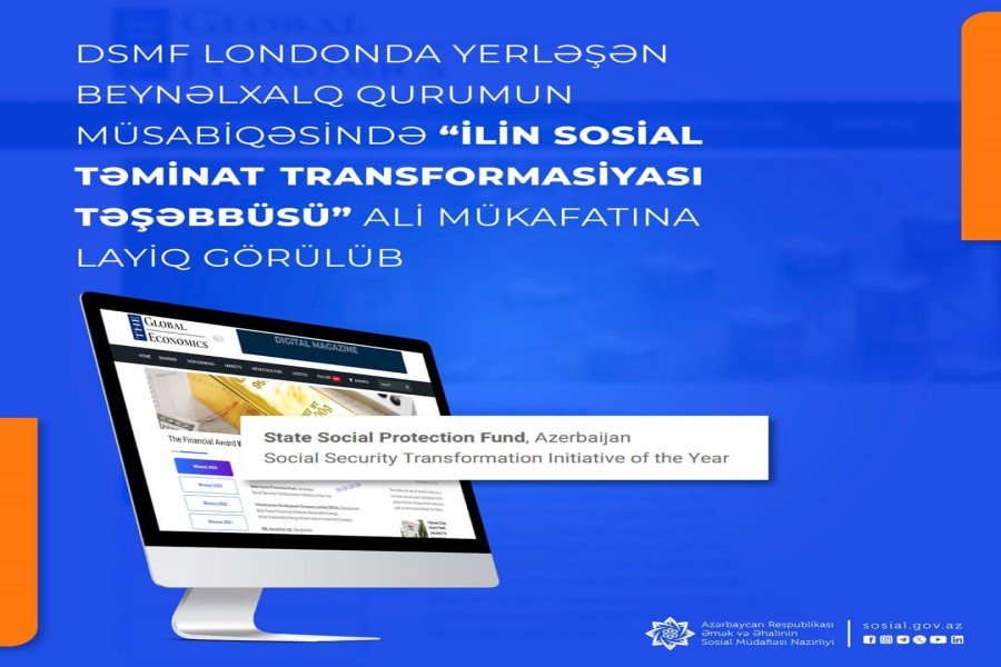 DSMF Londonda yerləşən beynəlxalq qurumun müsabiqəsində “İlin Sosial Təminat Transformasiyası Təşəbbüsü” ali mükafatına layiq görülüb