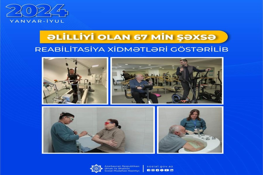 Yanvar-iyul aylarında əlilliyi olan 67 min şəxsə reabilitasiya xidmətləri göstərilib