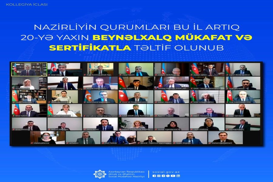 Əmək və Əhalinin Sosial Müdafiəsi Nazirliyinin qurumları bu il artıq 20-yə yaxın beynəlxalq mükafat və sertifikatla təltif olunub