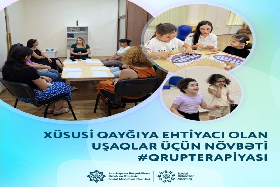 Sosial Xidmətlər Agentliyi tərəfindən xüsusi qayğıya ehtiyacı olan uşaqlar üçün növbəti qrup terapiyası təşkil edilib