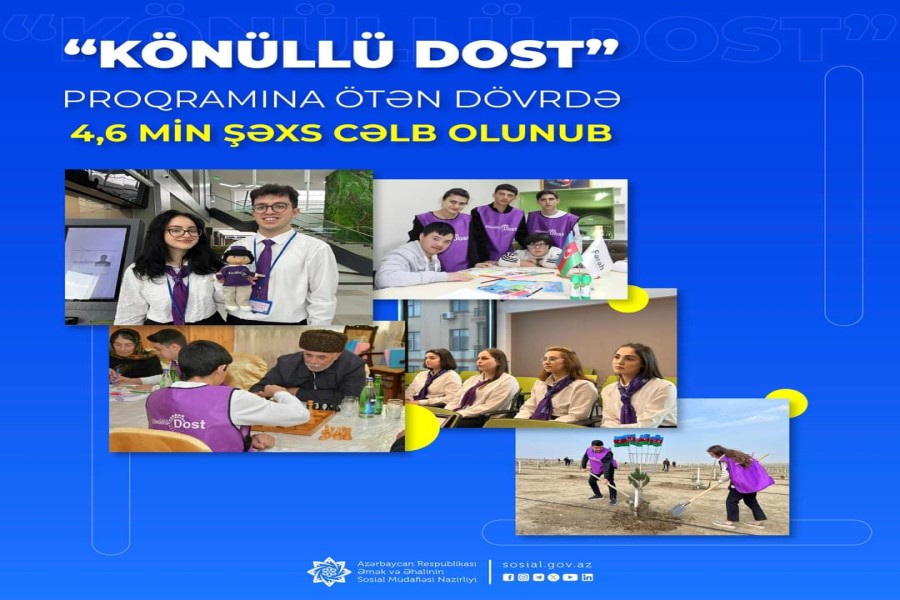 “Könüllü DOST” proqramına ötən dövrdə 4,6 min şəxs cəlb olunub