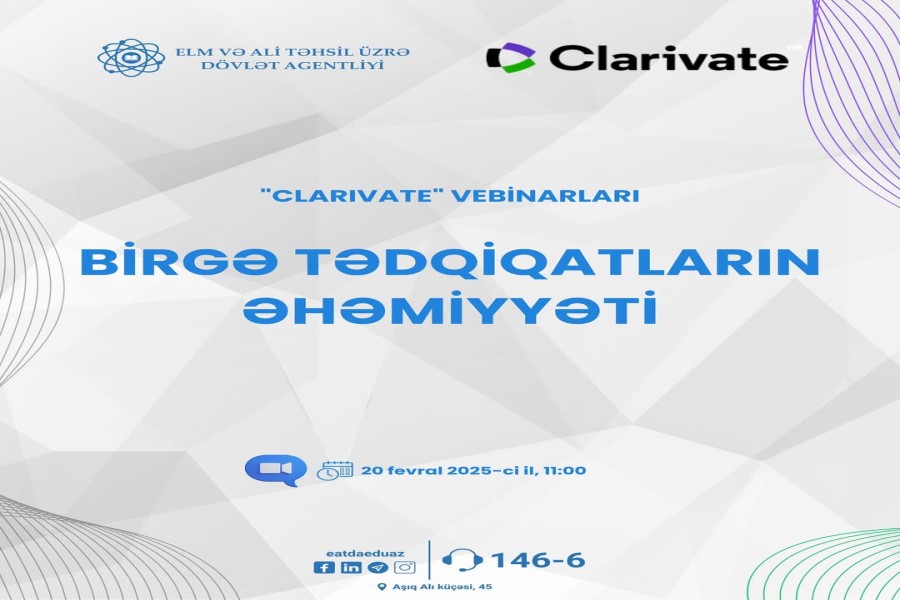 "Clarivate" vebinarları davam edir