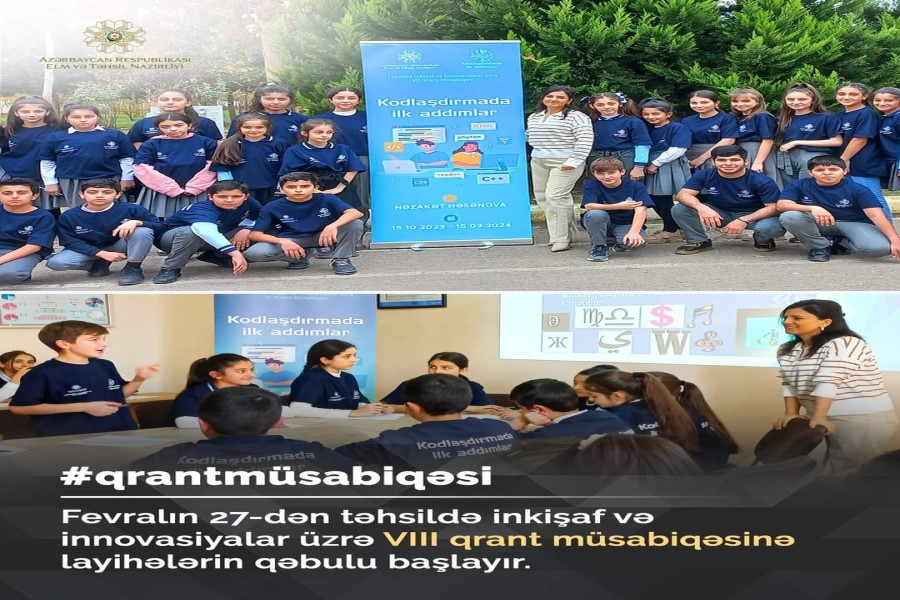 Təhsildə inkişaf və innovasiyalar üzrə VIII qrant müsabiqəsinə sənəd qəbulu başlayır