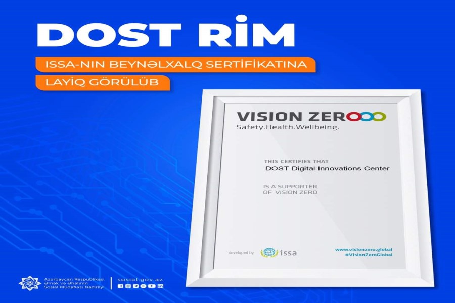 DOST RİM ISSA-nın beynəlxalq sertifikatına layiq görülüb