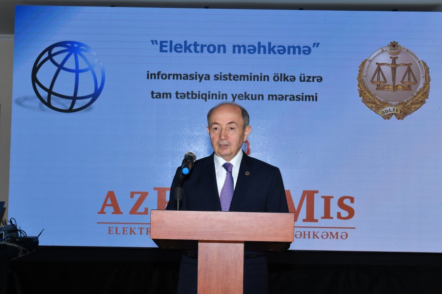 Fikrət Məmmədov: “Elektron məhkəmə” sisteminin artıq bütün respublikanı əhatə etməsi ölkəmizin böyük nailiyyətidir