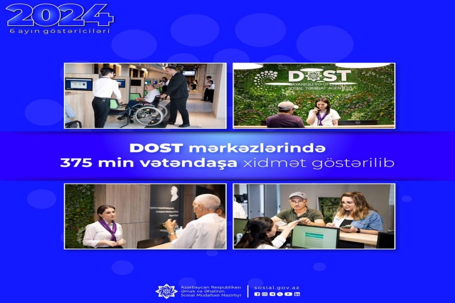 DOST mərkəzlərində 375 min vətəndaşa xidmət göstərilib