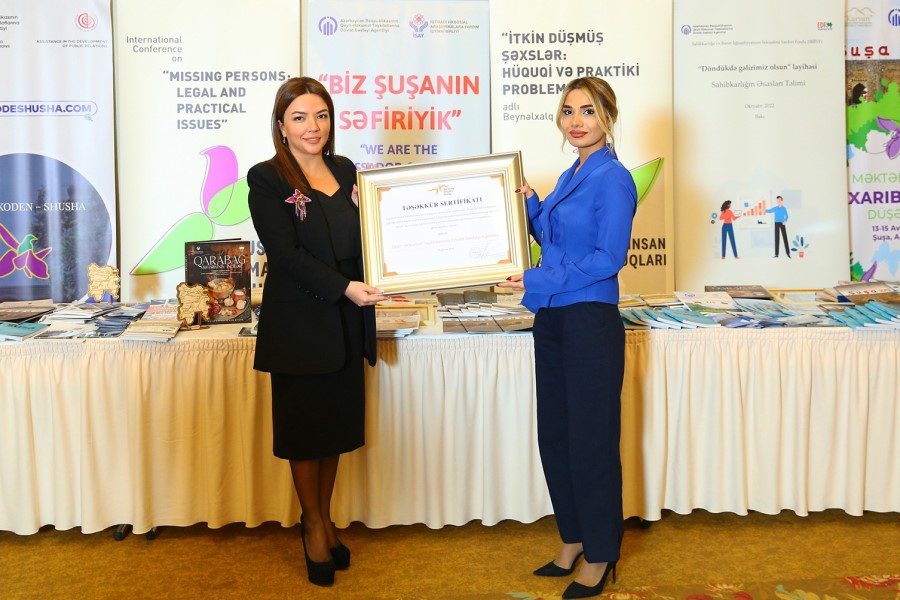 Agentlik Qarabağ Dirçəliş Fondu tərəfindən “İanə Sertifikatı” ilə təltif edildi - FOTO