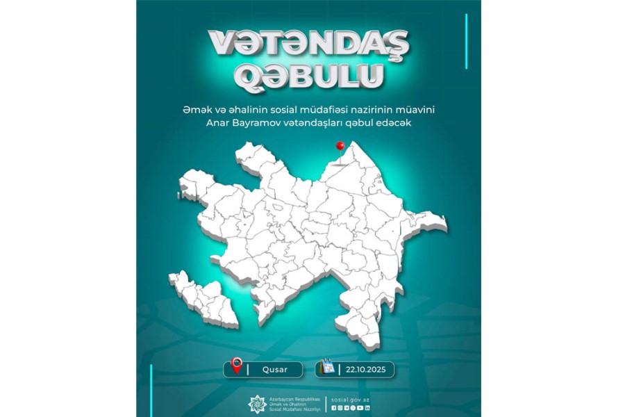 Nazir müavini Anar Bayramov Qusar rayonunda vətəndaşları qəbul edəcək