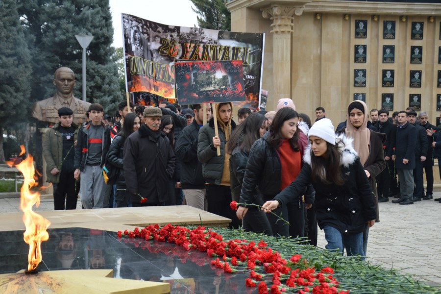 Masallıda 20 Yanvar şəhidlərinin xatirəsi ehtiramla anılıb