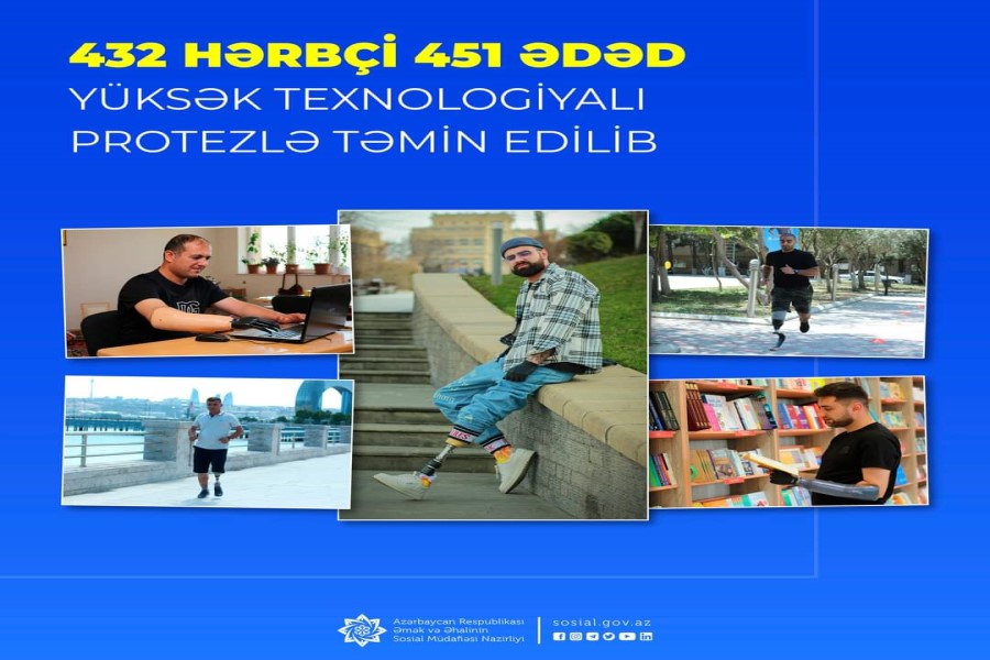 44 günlük Vətən müharibəsindən sonra 432 hərbçi 451 ədəd yüksək texnologiyalı protezlə təmin edilib
