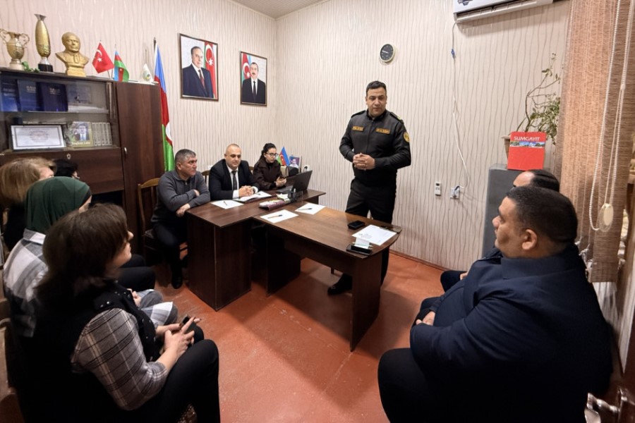 Fövqəladə Hallar Nazirliyi tərəfindən silsilə maarifləndirmə tədbirləri keçirilib - Fotolar