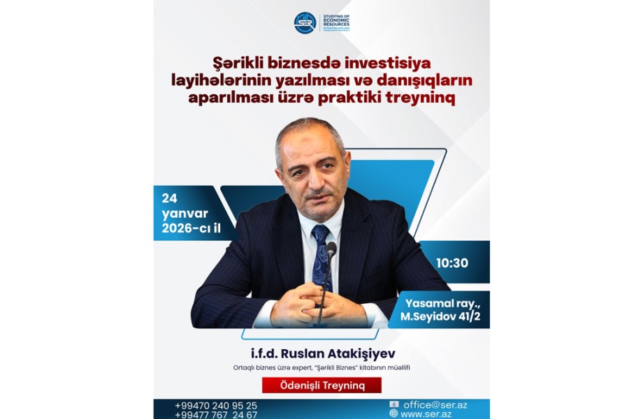 Şərikli biznes üzrə praktiki treyninq keçiriləcək