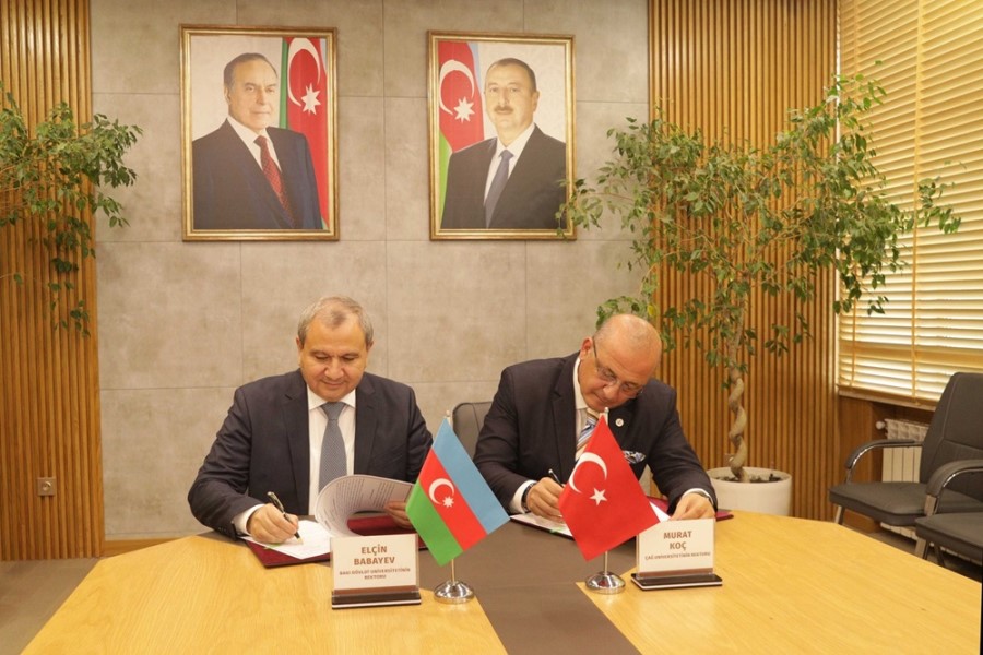BDU-da Türkiyənin Çağ Universitetinin rektoru Murat Koçla görüş keçirilib - FOTOLAR