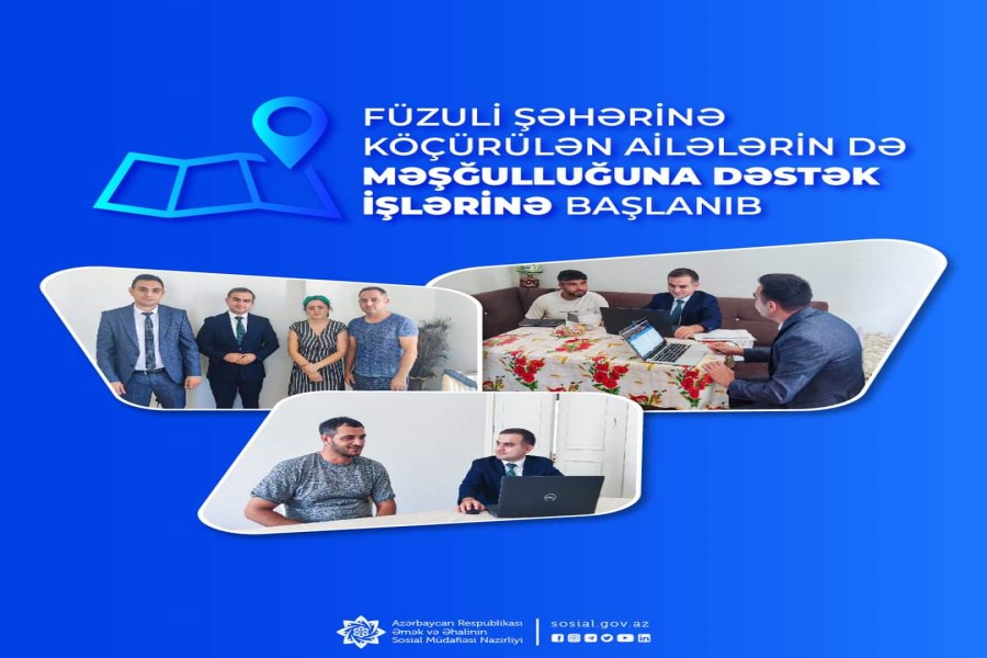 Füzuli şəhərinə köçürülən ailələrin də məşğulluğuna dəstək işlərinə başlanıb