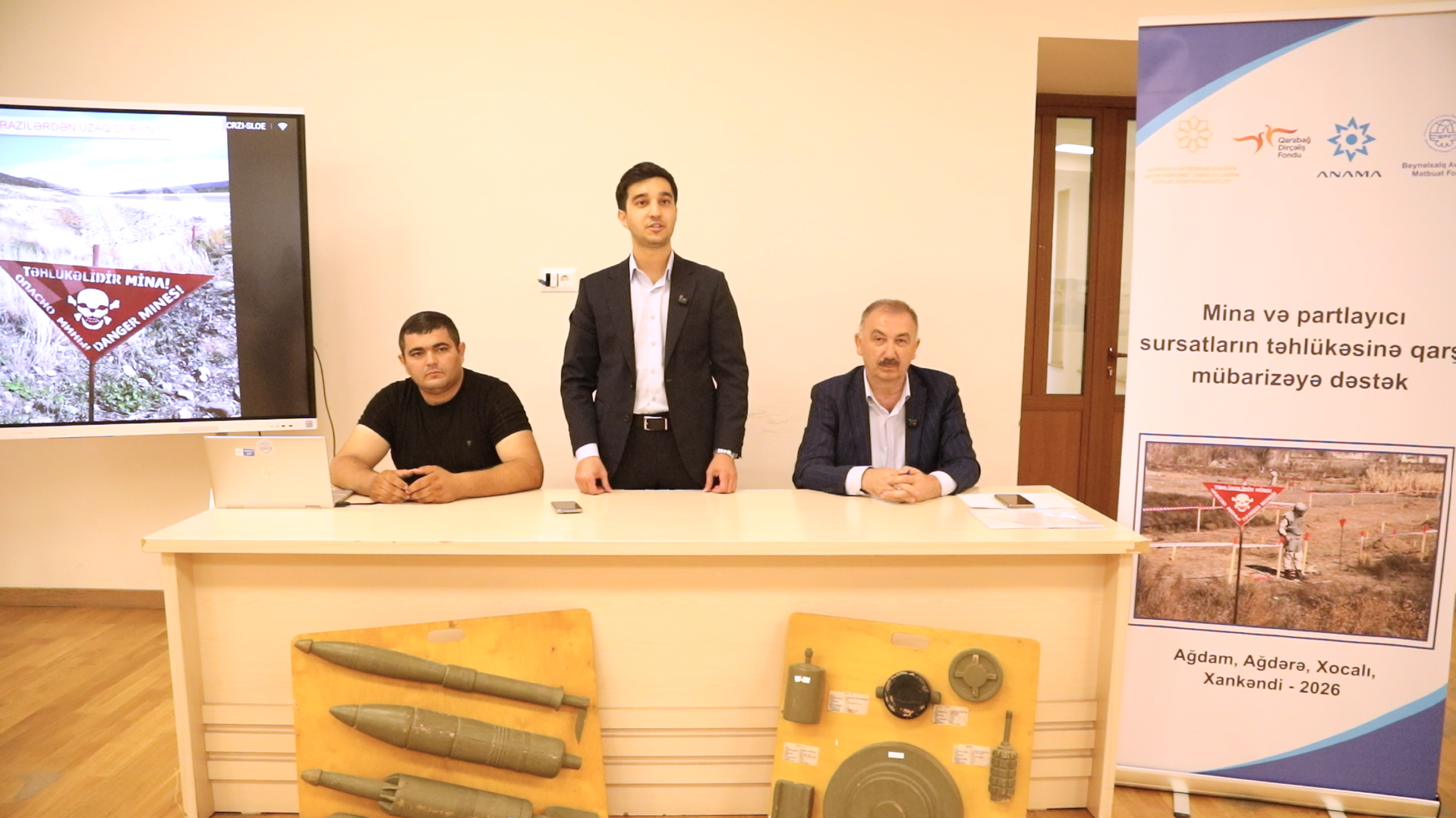Xankəndidə mina təhlükəsinə dair yekun maarifləndirmə təlimləri keçirilib